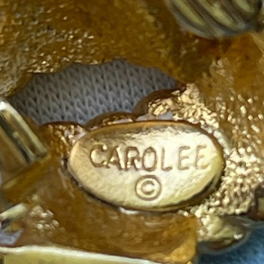 VINTAGE Carolee GoldTone Braided Rope Knot Clip On Earrings